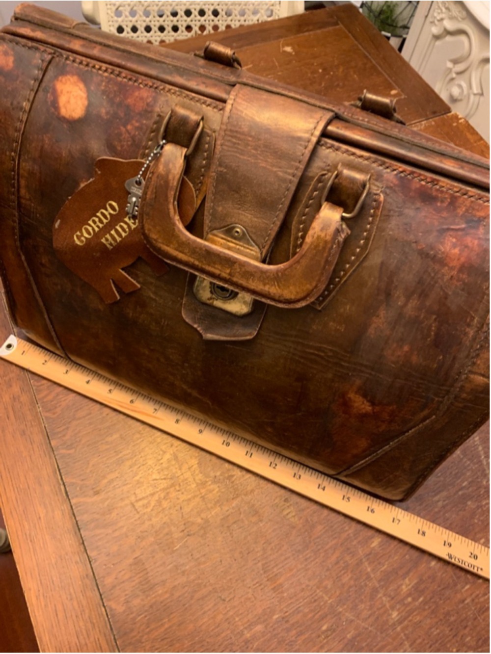Vintage Brown Leather medical style Briefcase One Size - Picture 13 of 16